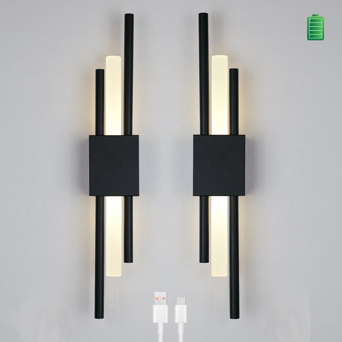 Glitch • Black 6000K • Battery • 2 Pack - Warehouse Sale - Sconce - Haus of Interiors