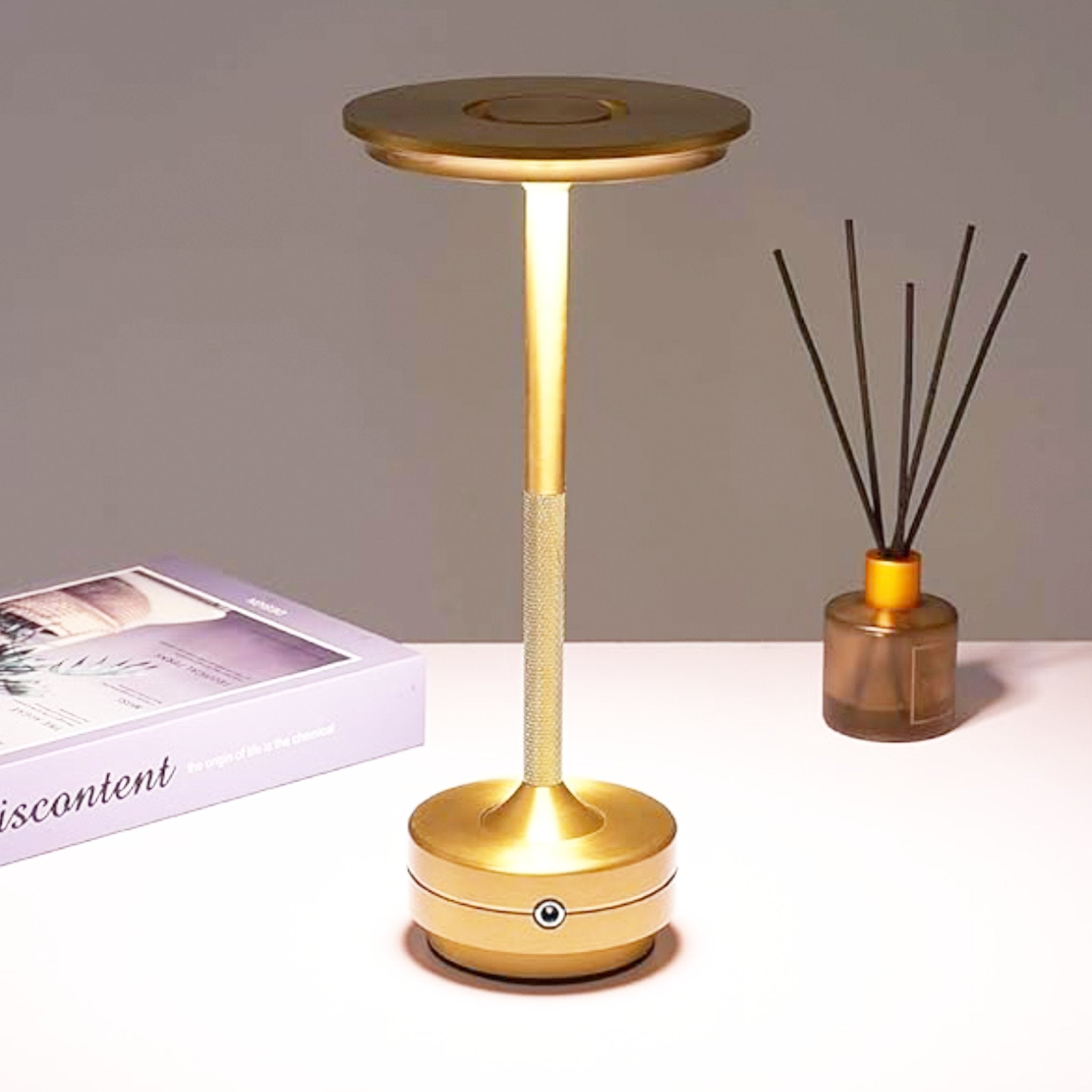 Halo Table Lamp • Gold • Rechargeable Battery • 2 Pack - Table Lamp - Haus of Interiors