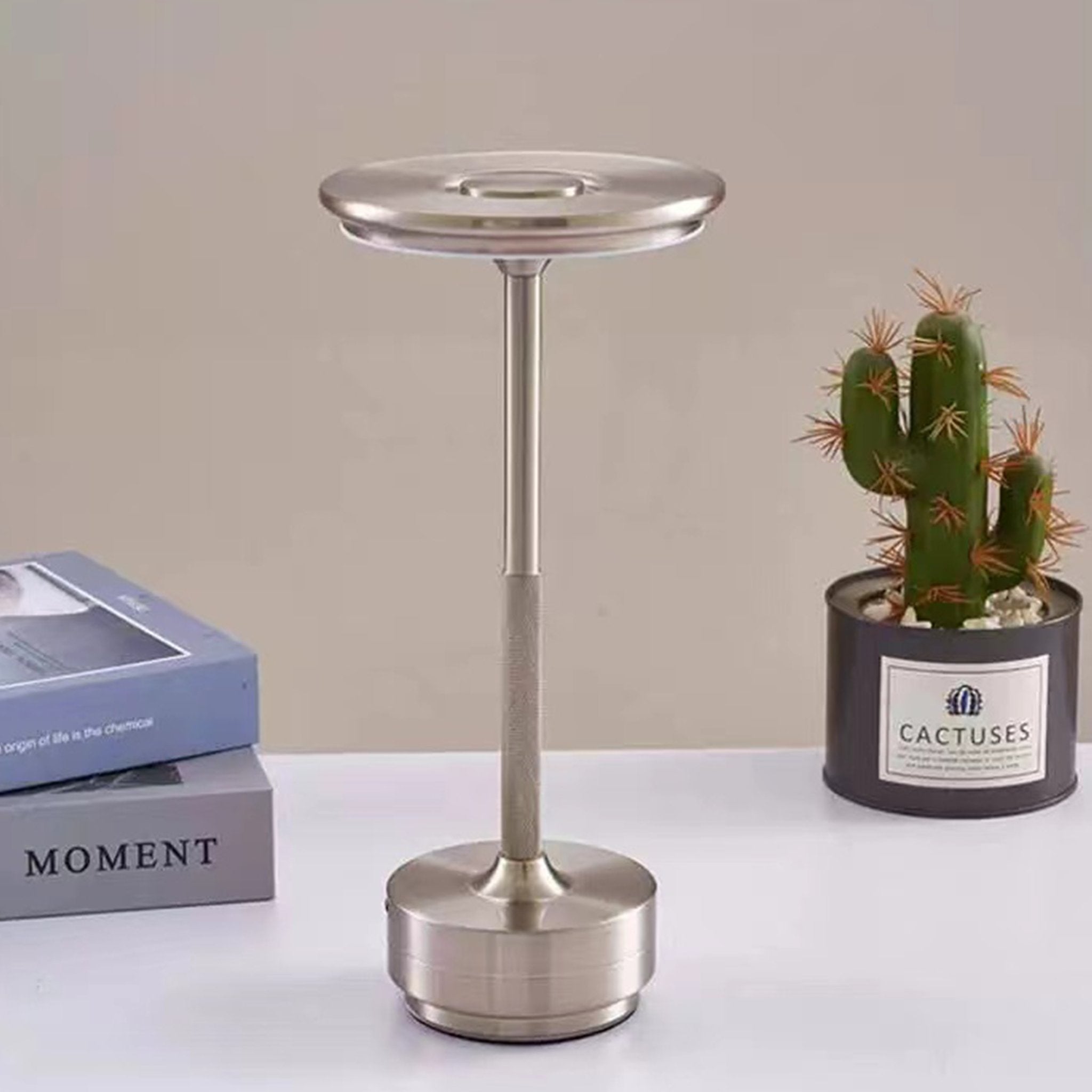 Halo Table Lamp • Silver • Rechargeable Battery • 2 Pack - Table Lamp - Haus of Interiors