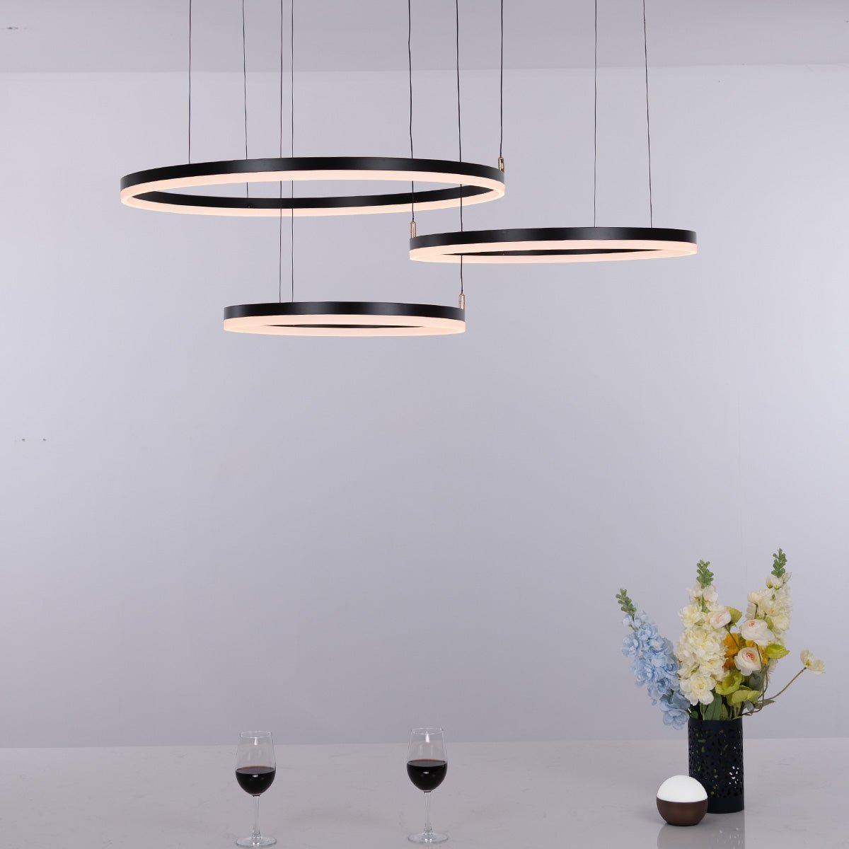 Nordic Ceiling Light Rings • Black - Chandelier - Haus of Interiors