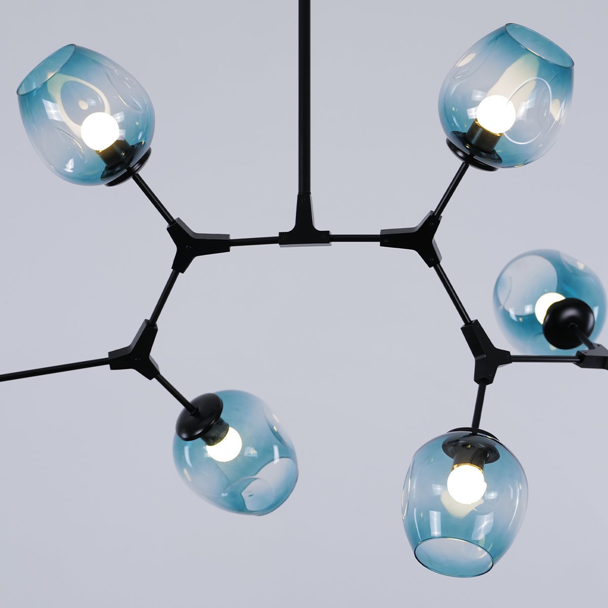 Retro Loft Ceiling Chandelier • Black - Haus of Interiors